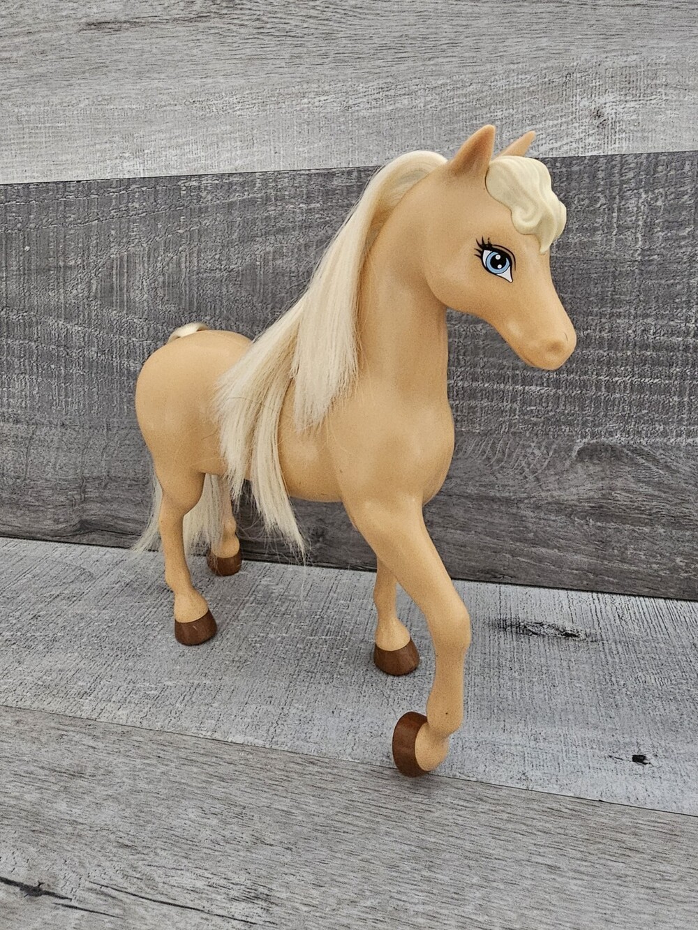 Mattel Barbie Light Brown Plastic Horse 9.75" Tall Pretend Play Horse Only